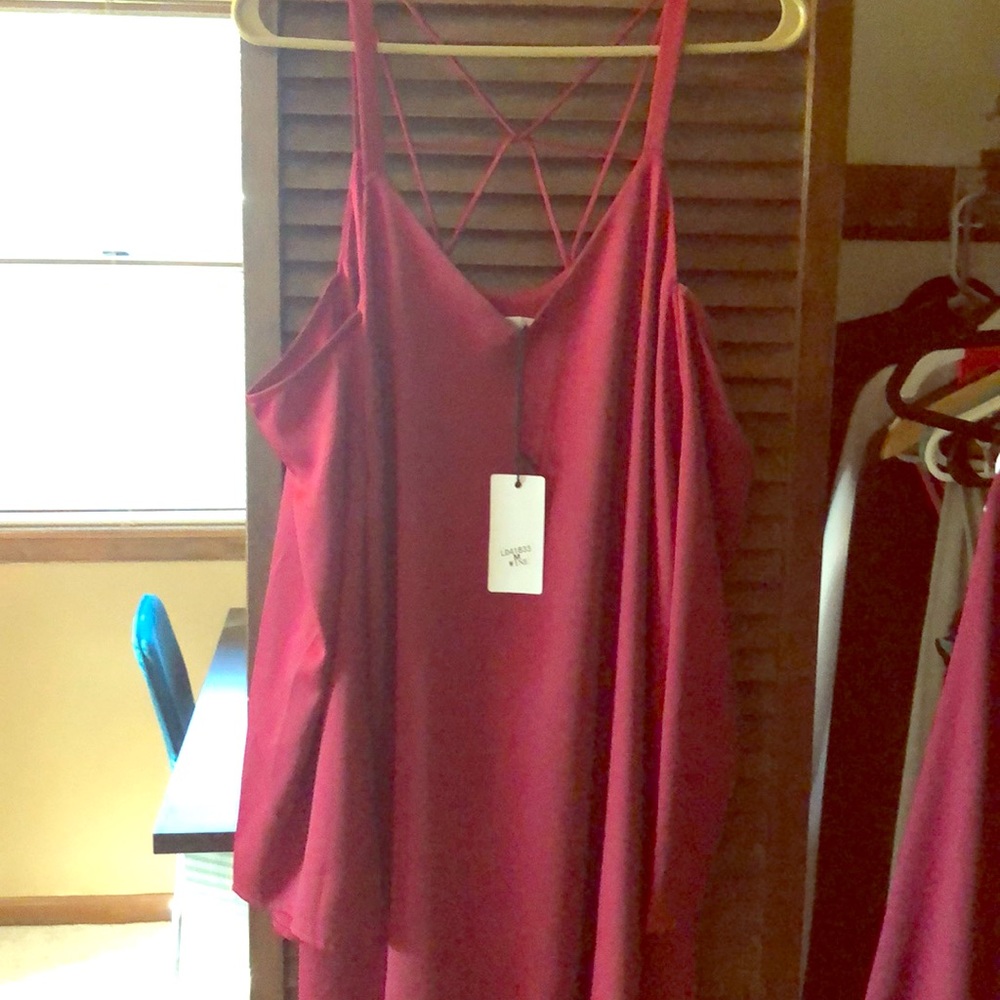 Long sleeve cross back dress